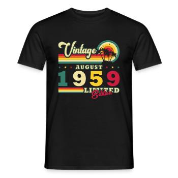 Août 1959 Légende depuis Août 1959 Millésime 1959 - T-shirt homme - noir - Devant - AI Model Male 178 light (178cm)