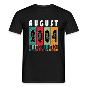 August 2004 - born in August 2004 Built in the... - Men's T-Shirt - black - Front - AI Model Male 178 light (178cm)