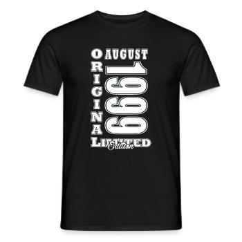 August 1999 Birthday Gift August 1999 August - Men's T-Shirt - black - Front - AI Model Male 178 light (178cm)