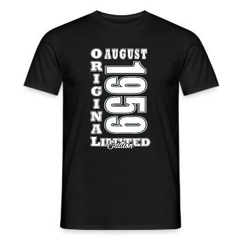 August 1959 - Geschenkidee Für August 1959 - 1959 - Männer T-Shirt - Schwarz - Vorne - AI Model Male 178 light (178cm)