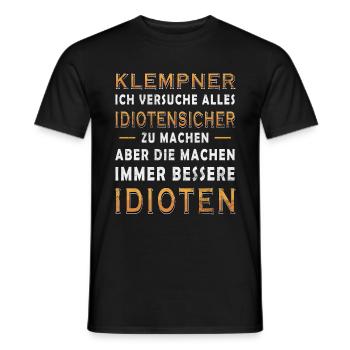 Klempner Installateur Gas Wasser Anlagenmechaniker - Männer T-Shirt - Schwarz - Vorne - AI Model Male 178 light (178cm)