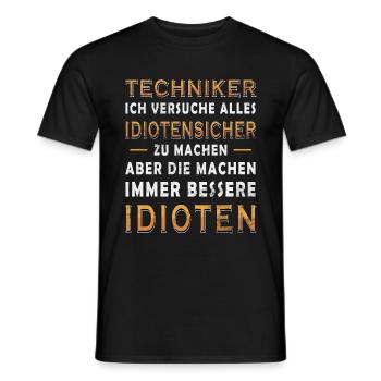 Lustiges Ingenieur-Idiot-Beweis-Technik-T-Shirt - Männer T-Shirt - Schwarz - Vorne - AI Model Male 178 light (178cm)