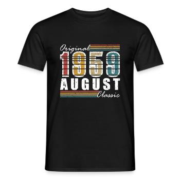 August 1959 Vintage Born Birthday Gift - Men's T-Shirt - black - Front - AI Model Male 178 light (178cm)