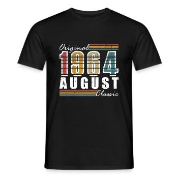 Août 1964 Août Anniversaire 1964 Août - T-shirt homme - noir - Devant - AI Model Male 178 light (178cm)
