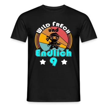 9. Geburtstag Junge Ninja 9 Jahre Ninja Kostüm - Männer T-Shirt - Schwarz - Vorne - AI Model Male 178 light (178cm)