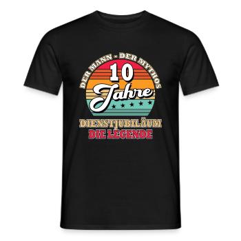 10 Jähriges Dienstjubiläum Firmenjubiläum Geschenk - Männer T-Shirt - Schwarz - Vorne - AI Model Male 178 light (178cm)