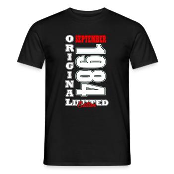 Anniversaire Septembre 1984 Edition Limitée Original - T-shirt homme - noir - Devant - AI Model Male 178 light (178cm)
