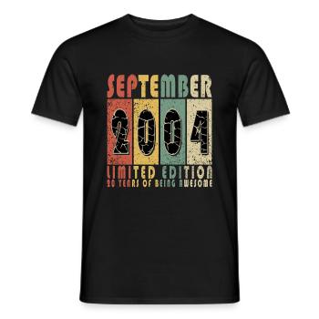 September 2004 Vintage Gift Idea September 2004 - Men's T-Shirt - black - Front - AI Model Male 178 light (178cm)