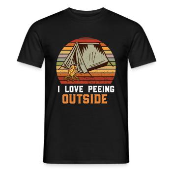Camping Camping Hiking Campfire Tent Saying - Men's T-Shirt - black - Front - AI Model Male 178 light (178cm)
