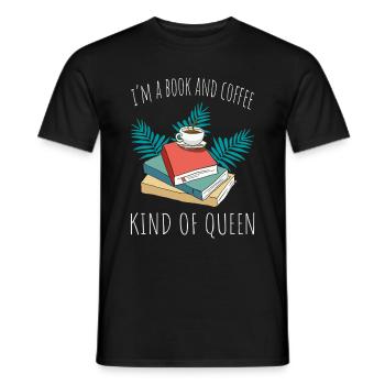 Amateur de livres Lecteur de livres Amateur de café - T-shirt homme - noir - Devant - AI Model Male 178 light (178cm)