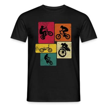 Bmx Rider Vintage Retro Hobby Sport Chemise de vélo - T-shirt homme - noir - Devant - AI Model Male 178 light (178cm)