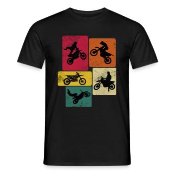 Motorcross Motorcycle Biker Bike Motorsport Gift - Men's T-Shirt - black - Front - AI Model Male 178 light (178cm)