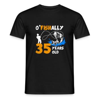 35 Years Angler Fishing Gift 35th Birthday - Men's T-Shirt - black - Front - AI Model Male 178 light (178cm)