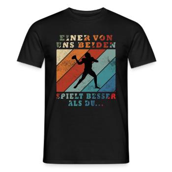 L’un d’entre nous joue mieux au football que vous - T-shirt homme - noir - Devant - AI Model Male 178 light (178cm)
