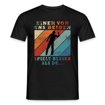 L’un de nous deux joue aux fléchettes mieux que vous - T-shirt homme - noir - Devant - AI Model Male 178 light (178cm)