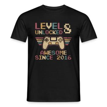 Level 8 Komplett legendär seit 2016 - Männer T-Shirt - Schwarz - Vorne - AI Model Male 178 light (178cm)
