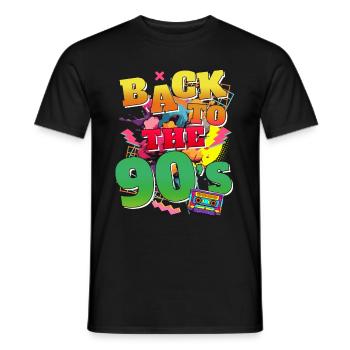 90s 90s - Men's T-Shirt - black - Front - AI Model Male 178 light (178cm)