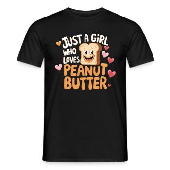 Juste une fille qui aime le beurre de cacahuète - T-shirt homme - noir - Devant - AI Model Male 178 light (178cm)