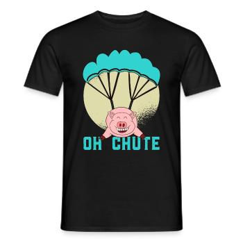 Parachutisme en parachute Flying Piggy - T-shirt homme - noir - Devant - AI Model Male 178 light (178cm)
