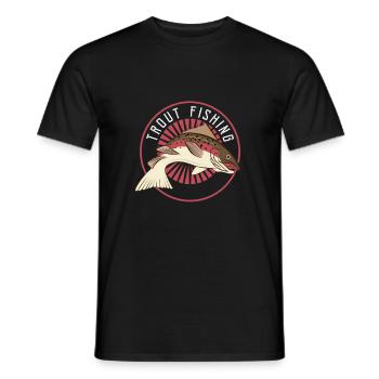 Trout Angler Fishing Fisherman Fishing - Men's T-Shirt - black - Front - AI Model Male 178 light (178cm)