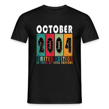 2004 Retro 2004 October Anniversary October 2004 - Men's T-Shirt - black - Front - AI Model Male 178 light (178cm)