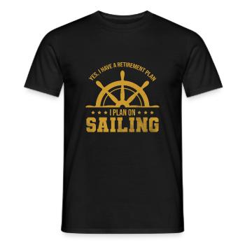 Sailing Saying Sailboat Water Sea Sailing - Men's T-Shirt - black - Front - AI Model Male 178 light (178cm)