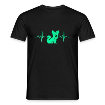 Chihuahua chien Heartbeat ECG Love Gift - T-shirt homme - noir - Devant - AI Model Male 178 light (178cm)