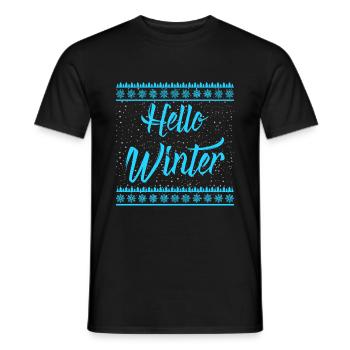 Hello Winter Xmas Gift - Men's T-Shirt - black - Front - AI Model Male 178 light (178cm)