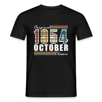 Octobre 1954 Anniversaire en octobre - Octobre 1954 - T-shirt homme - noir - Devant - AI Model Male 178 light (178cm)