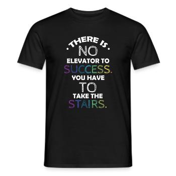 Success Motivation Quote Success - Stairs - Men's T-Shirt - black - Front - AI Model Male 178 light (178cm)