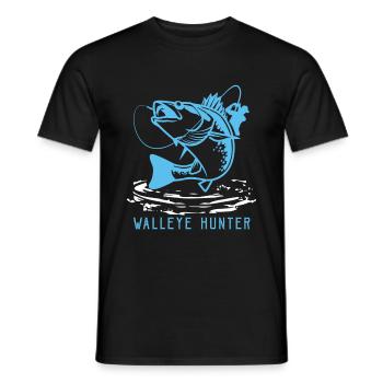Predator Angler Gift Zander Pike Perch Fish - Men's T-Shirt - black - Front - AI Model Male 178 light (178cm)