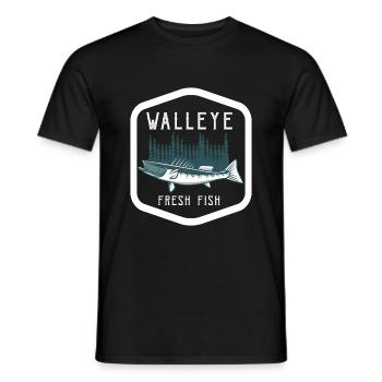 Zander T-Shirt Pêcheur Pêche en haute mer Zanderstorm - T-shirt homme - noir - Devant - AI Model Male 178 light (178cm)