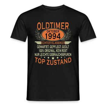 30th Birthday Classic Car October Vintage 1994 - Men's T-Shirt - black - Front - AI Model Male 178 light (178cm)