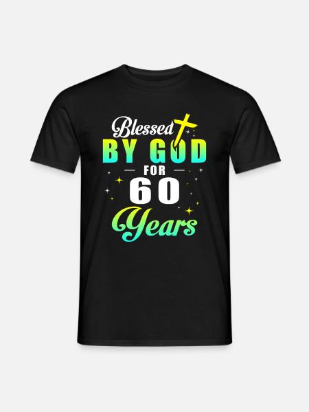 60th birthday God 60 years - Men's T-Shirt - black