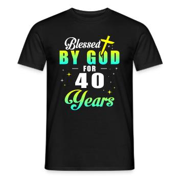 40th birthday god 40 years - Men's T-Shirt - black - Front - AI Model Male 178 light (178cm)