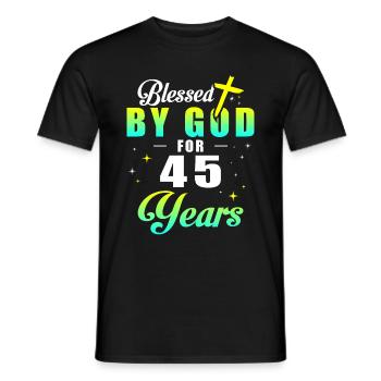 45th birthday god 45 years - Men's T-Shirt - black - Front - AI Model Male 178 light (178cm)