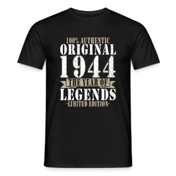Légende 1944 Anniversaire Légendaire depuis 1944 - T-shirt homme - noir - Devant - AI Model Male 178 light (178cm)