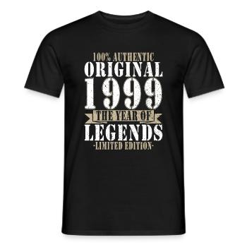 Jahrgang 1999 Legende Geburtsjahr 1999 Geschenk - Männer T-Shirt - Schwarz - Vorne - AI Model Male 178 light (178cm)