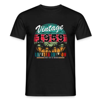 Millésime original 1959 | Cadeau d’anniversaire 1959 - T-shirt homme - noir - Devant - AI Model Male 178 light (178cm)
