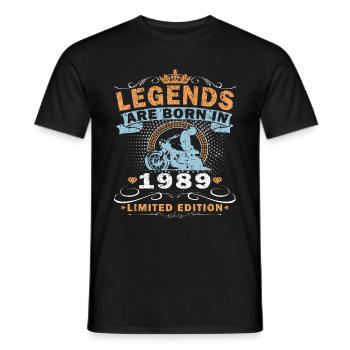 Legend Since 1989 Motorcycle Birthday Gift - Men's T-Shirt - black - Front - AI Model Male 178 light (178cm)