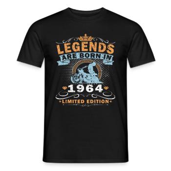 Motorcycle Vintage Retro Men's T-Shirt 1964 - Men's T-Shirt - black - Front - AI Model Male 178 light (178cm)