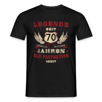70th Birthday Legendary for 70 Years Legend 70 - Men's T-Shirt - black - Front - AI Model Male 178 light (178cm)