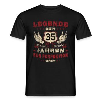 Legende 35 Jahre 35. Geburtstag Männer Frauen - Männer T-Shirt - Schwarz - Vorne - AI Model Male 178 light (178cm)