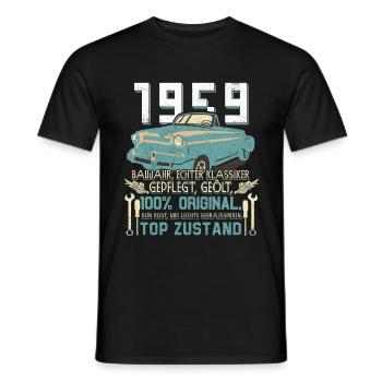 Vintage car built in 1959 Born Vintage Birthday - Men's T-Shirt - black - Front - AI Model Male 178 light (178cm)