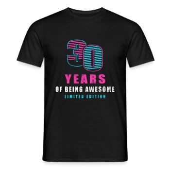 30 Years Of Being Awesome - Men's T-Shirt - black - Front - AI Model Male 178 light (178cm)