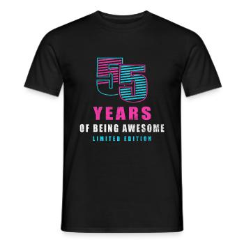 55 Years Of Being Awesome - Men's T-Shirt - black - Front - AI Model Male 178 light (178cm)