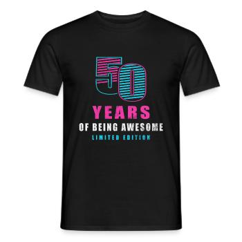 50 ANS D’ÊTRE GÉNIAL - T-shirt homme - noir - Devant - AI Model Male 178 light (178cm)