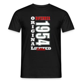 Birthday November 1954 Gift November 1954 - Men's T-Shirt - black - Front - AI Model Male 178 light (178cm)