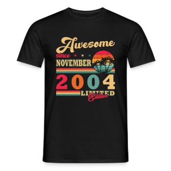 2004 November 2004 Anniversary November 2004 - Men's T-Shirt - black - Front - AI Model Male 178 light (178cm)