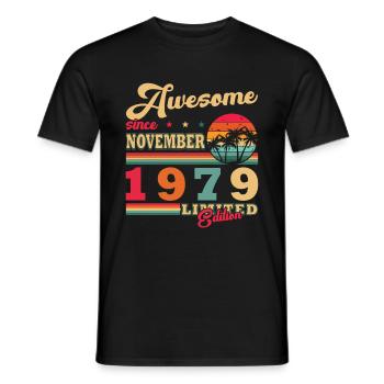 1979 November 1979 Jubilee November 1979 - Men's T-Shirt - black - Front - AI Model Male 178 light (178cm)